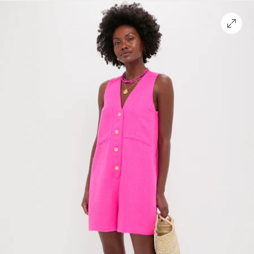 Tuckernuck Pink Jumpsuit with Gold Buttons